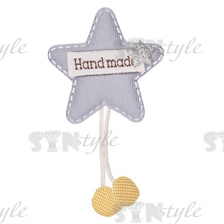 Аппликация 3D "Звездочка", цвет серый, размер 50х80 мм фото 1