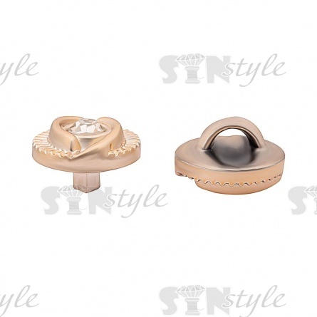 Пуговица пластиковая на ножке, круглой формы, цвет золотой, белая страза в центре, размер 18L фото 2