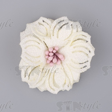 Цветочки декоративные, цвет шампань, диаметр 40 мм фото 1