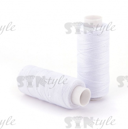 Нитки полиэстер 40/2, цвет белый, катушка 400 Y фото 1