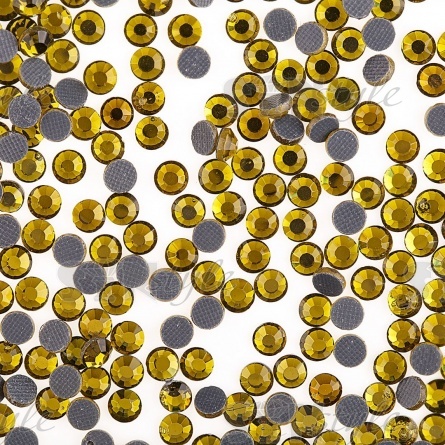 Стразы термоклеевые стеклянные SS16, форма круг, цвет оливковый (922),1440 шт/уп фото 1