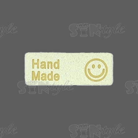 Аппликация пришивная пластинка "Смайлик", цвет капучино, размер 39 мм х 15 мм фото 1