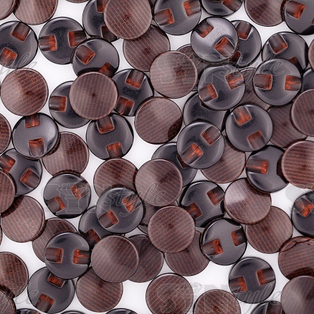 Пуговица пластиковая на полуножке, размер 20L, цвет коричневый с блестками фото 3