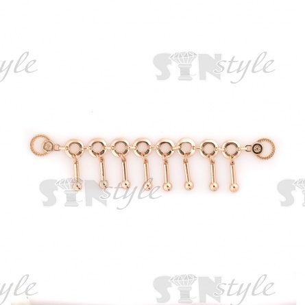 Декоративное украшение пришивное металлическое, цвет золото, размер 160х35 мм фото 1