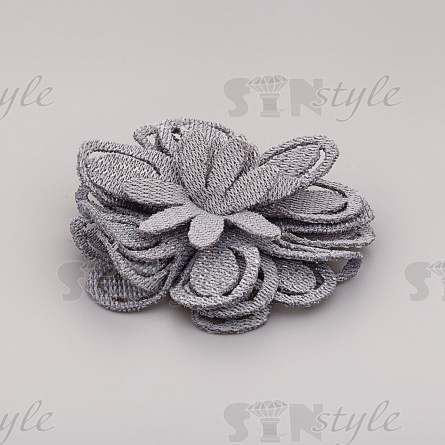 Цветочки декоративные, цвет серый, размер 40 мм,  фото 2