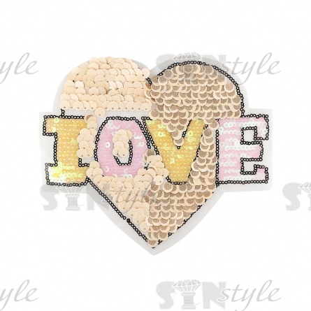 Аппликации из пайеток на основе из сетки, размер 190х155 мм фото 3