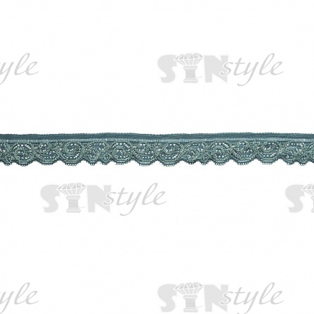 Кружево эластичное, ширина 25 мм, цвет зеленый, намотка 15 ярдов фото 1