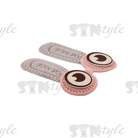 Аппликация 3D "Ушки", цвет грязно-розовый+серый, размер 43х50 мм фото 2