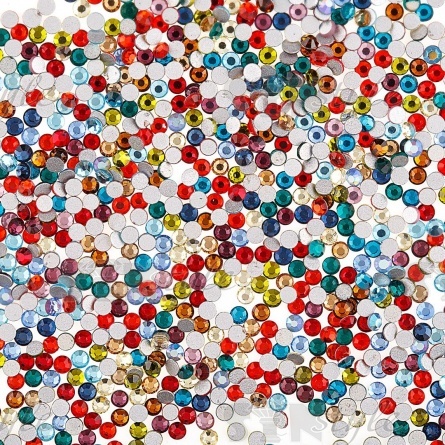 Стразы холодной фиксации SS6, цвет МIХ фото 1