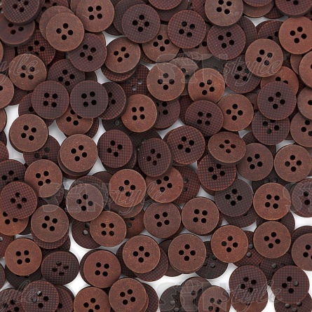 Пуговица пластиковая на четыре прокола, размер 24L, цвет кофейный фото 4