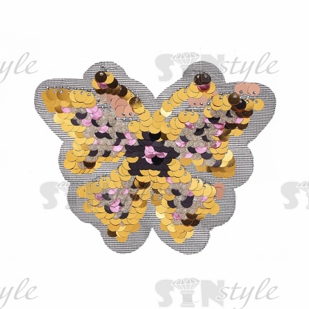 Аппликация на сетке из пайеток, размер 110х80 мм фото 1