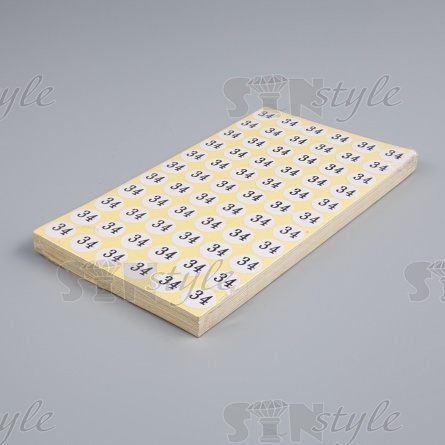 Размерник клеевой, размер 34, лист 66 шт, уп 50 лист,(E12) фото 1