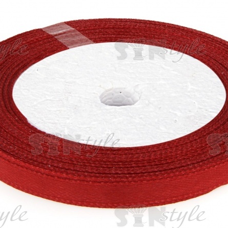 Декоративная лента атласная, ширина 6 мм, 25 ярдов, цвет бордовый (№048) фото 2