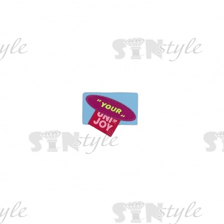 Аппликация пришивная ПВХ, размер 60х50 мм, цвет голубой фото 1