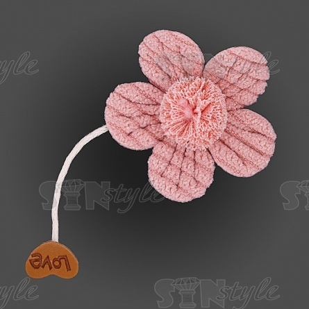 Аппликация 3D "Цветочки", цвет грязно-розовый, размер 38 мм фото 1