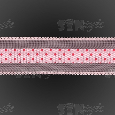 Декоративная лента капроновая, ширина 40 мм, намотка 25 ярдов, цвет розовый  фото 3