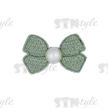Аппликация 3D "Бантик", цвет мятный, размер 28х20 мм фото 1