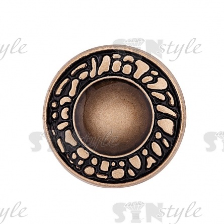 Пуговица металлическая на ножке, золотая с кофейным, 32L фото 2