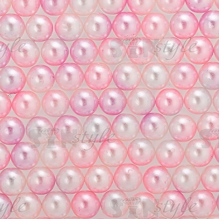 Бусины под жемчуг прибивные с градиентом, размер 8 мм, цвет светло-розовый со светло-сиреневым, вес 500 г  фото 2