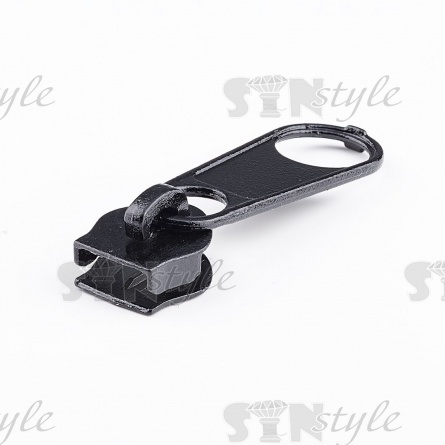 Слайдер для молнии, спираль, тип 5, черный, фото 2