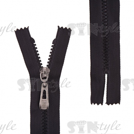 Молния трактор, тип 5, неразьемная, основа нейлон, длина 16 см, цвет 322 (черный), бегунок темный никель фото 1