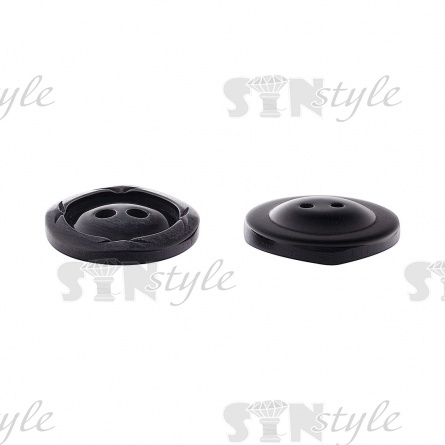 Пуговица пластиковая на два прокола, размер 48L, цвет черный фото 2