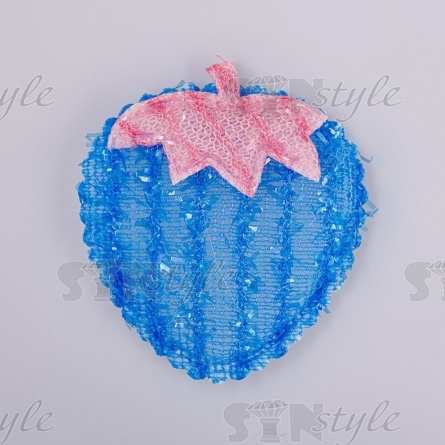 Аппликация 3D "Ягодка", цвет синий+грязно-розовый, размер 35х40 мм фото 1