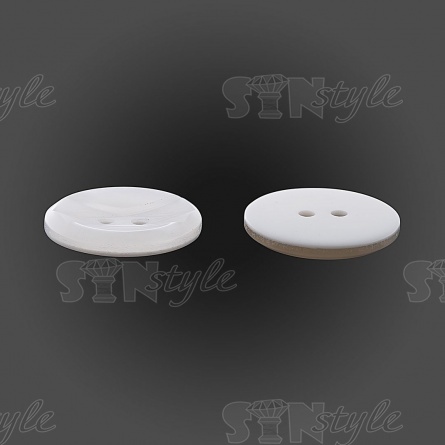 Пуговица пластиковая на два прокола, белая, 34L фото 3