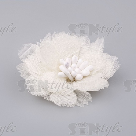 Цветочки декоративные, цвет шампань, диаметр 40 мм,  фото 2