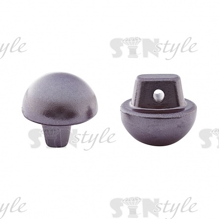 Пуговица пластиковая на ножке, в форме полусферы, серого цвета, размер 18L фото 2