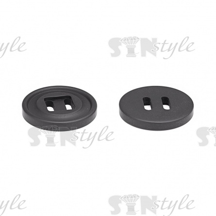 Пуговица пластиковая на два прокола, черная, 40L фото 3