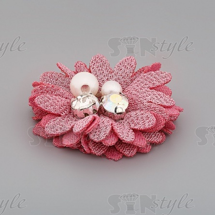 Цветочки декоративные, цвет грязно-розовый, размер 40 мм,  фото 2