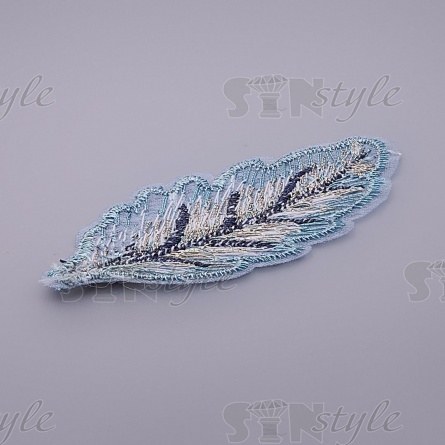 Листочки декоративные, размер 60х30 мм, цвет серо-голубой, фото 2
