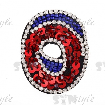 Аппликация с элементами из бисера и страз "LOVE", высота 60 мм фото 3