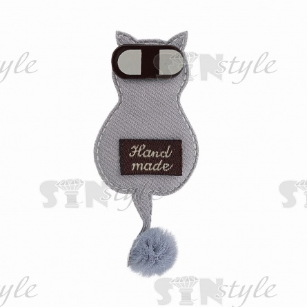 Аппликация 3D "Котик", цвет серый, размер 27х65 мм фото 1