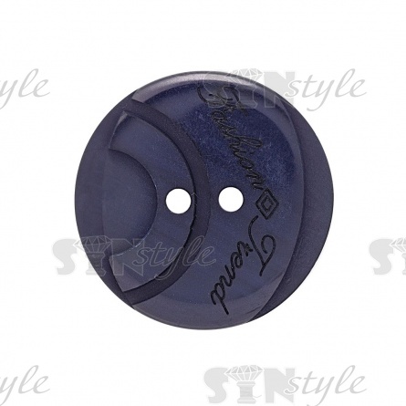 Пуговица пластиковая на два прокола, размер 40L. цвет темно-синий фото 1