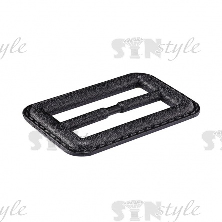 Пряжка пластиковая двухщелевая, внутренний размер 47 мм, цвет черный фото 2