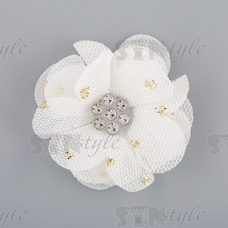 Цветочки декоративные, цвет шампань, размер 40 мм,  фото 1