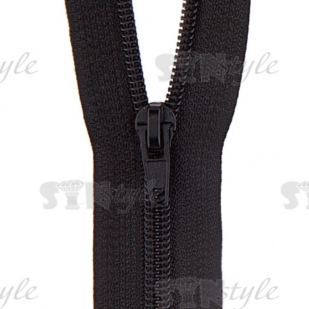 Молиня спираль, тип 5, разьемная, длина 65 см, цвет 322 (черный), "простой" бегунок фото 2