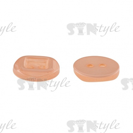 Пуговица пластиковая на два прокола, 20L, цвет персиковый фото 2