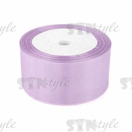 Декоративная лента атласная, ширина 38 мм, намотка 25 ярдов, цвет свтлая лаванда (№085) фото 1