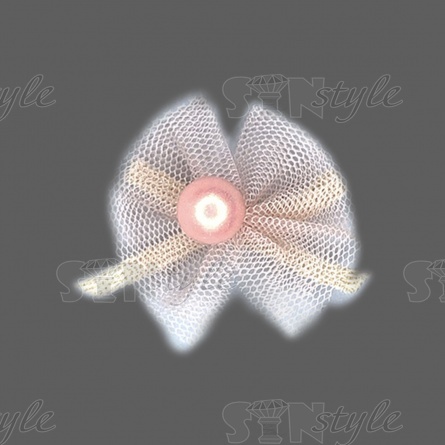 Аппликация 3D "Бантик", цвет грязно-розовый, размер 30 мм х 30 мм фото 1