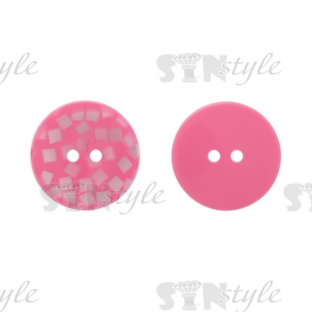 Пуговица пластиковая на два прокола, размер 60L, цвет розовый фото 2