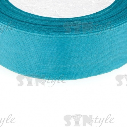 Декоративная лента атласная, ширина 25 мм, намотка 25 ярдов, цвет бирюзовый (№047) фото 4