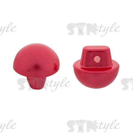 Пуговица пластиковая на ножке, в форме полусферы, кораллового цвета, размер 18L фото 2