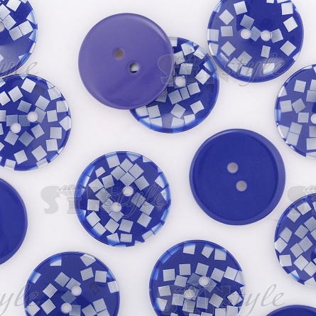 Пуговица пластиковая на два прокола, размер 60L, цвет синий фото 4