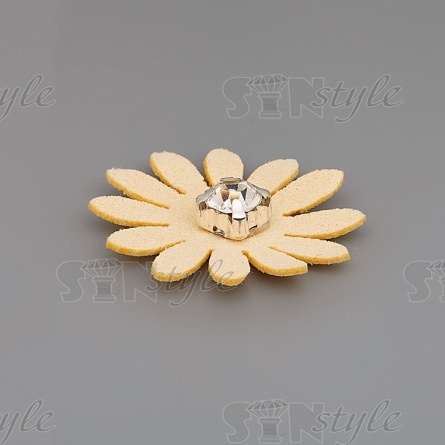 Цветочки декоративные, цвет шампань, размер 24 мм,  фото 2