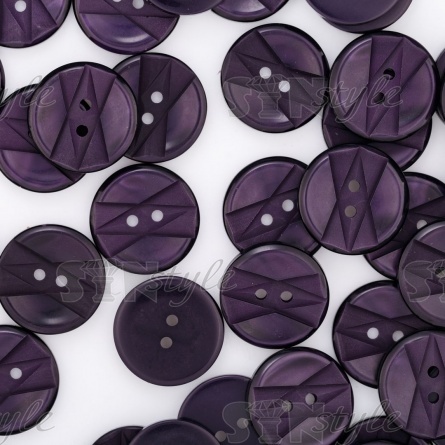 Пуговица пластиковая на два прокола, фиолетовая, 34L фото 4