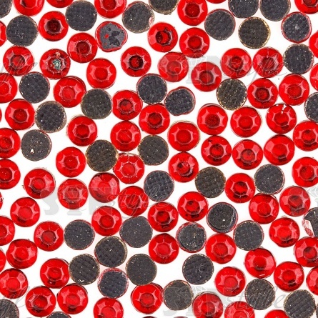 Стразы термоклеевые акриловые SS16, цвет красный, 500гр/уп  фото 3