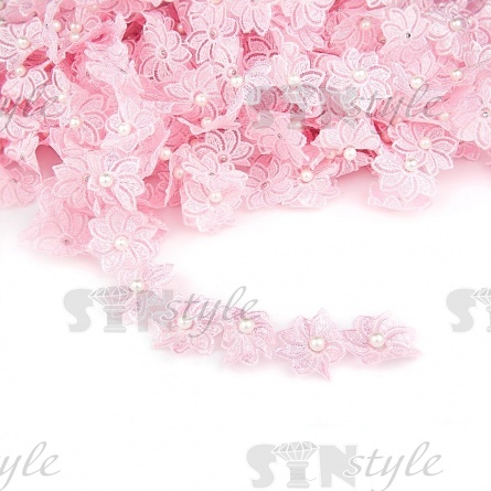 Цветочки из капроновой ленты, ширина 35 мм, намотка 20 ярдов, цвет светло-розовый (№ 5) фото 1